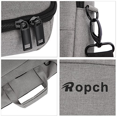 Ropch 15 15.6 Zoll Notebooktasche / Laptoptasche / Aktentaschen / Schultertasche Wasserfest Laptop Hülle Sleeve Case für 15.6″ Acer / Asus / Dell / HP / Lenovo – Grau - 6
