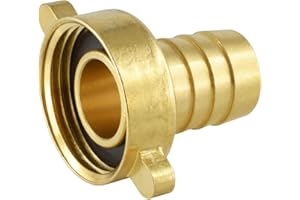 SIWERK Fittingteile - Schlauchtülle mit Flügelüberwurfmutter flach dichtend Messing (Ausführung: Gerade - Größe: G 1" - 19 mm)