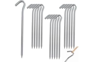 TIMEMEET 16 PCS picchetti Campeggio, 18 CM Picchetti per Tenda, Picchetti in Alluminio, Stabili e Antivento, Adatti per picchetti da Tenda, picchetti da Campeggio, picchetti per Tende da Sole