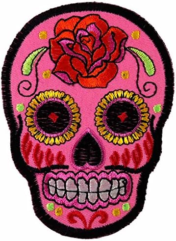 Iron on Patch Sew on Embroidered Application Beautiful Mexican Sugar Skull Day of the Dead