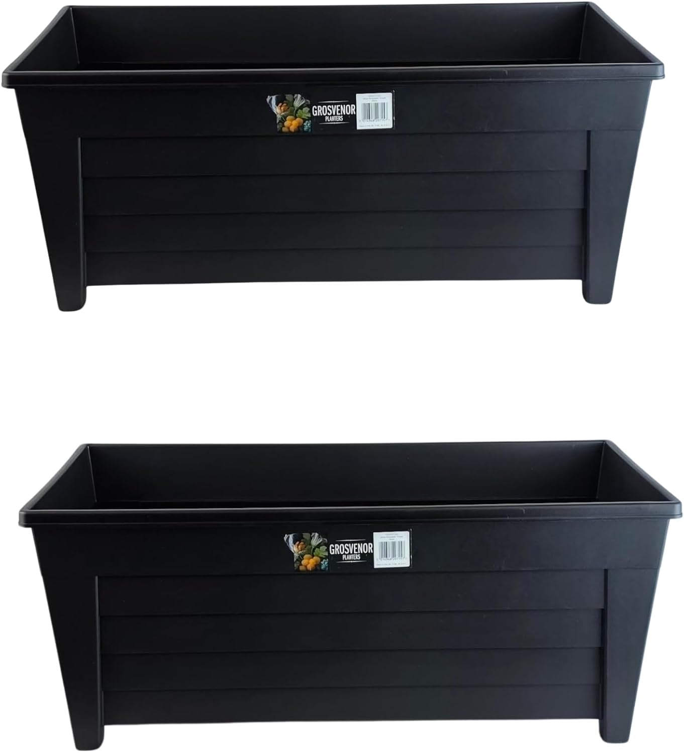 Easy Shopping® Black Large Grosvenor Trough 55cm Long Plant Pot Flower Planter Ideal for Home Office Balconies Gardens Greenhouses & Patios & Park (2)