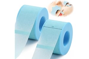 LZM Sparadrap Extension De Cils Ruban À Cils En Gel De Silicone 1In X 4Yd Sparadrap Micropore Respirant Sparadrap Extension Cils Retrait Sans Douleur Lash Tape For Eyelash Extension (Bleu, 2Rolls)
