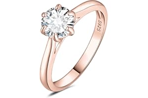 JewelryPalace 1-3ct Classico Anello Solitario Donna Argento 925 con Cubica Zirconia, Diamante Simulato Anelli con Pietra Rotonda, Semplice Fedine Fidanzamento in Tre Ori Set Gioielli Donna