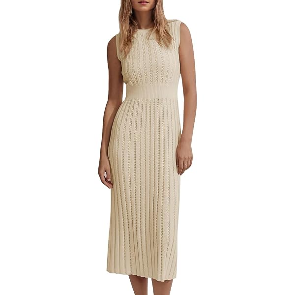 Sommerkleid Damen Ärmellos – Gestricktes Mini-Kleid Mit Häkelsaum, Lässig & Elegant, Für Freizeit & Party