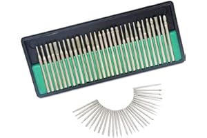 Gasea 30pcs 1/8" Shank Diamond Coated Burr Drill Bits for Engraving Carving Rotary Tool