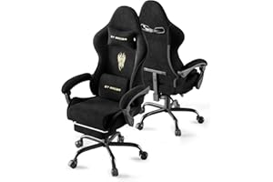Huracan Silla de gaming con función de masaje, Silla Gamer con reposapiés, reposacabezas y cojín lumbar de masaje, reposabrazos combinado, poltrona da gaming ergonómica para videojuegos YouTube, Negro