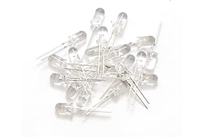 DAZZLETECH Super Bright Blue LED 5MM Pack of 20 emitting diodes clear lens backlighting indicators