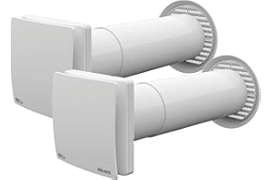 ELICENT | Rec Duo 100, ø100 mm, Set da 2 Pezzi, Unità di Ventilazione VMC decentralizzata con Doppio Flusso e Recupero di Calore, Made in Italy