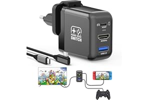GKEAPZA Switch Dock per Nintendo Switch/Switch OLED, 30W USB C Charger, 4K 60Hz HDMI Portatile TV Dock Charger Adattatore Accessori per Switch, Adattatore di Viaggio (Nero)