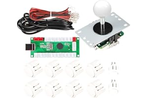 EG STARTS 1 Giocatore Arcade Kit Fai da Te Encoder USB per PC Pulsanti Joystick Arcade per USB MAME Gioco per PC Parti Controller Fai da Te e Raspberry Pi (Bianca)