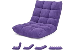COSTWAY Canapé Paresseux Tatami Pliable Chaise de Plancher Coussin de Chaise de Lit Siège de Sol pour Maison, Bureau 105 x 57 x 15 cm (Violet)