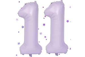UDRKFOPK Purple Balloon 11, Numbers Balloon Purple, 40 Inch Purple Foil Balloon 11.101 cm Purple Number Balloon 11 Helium Balloon 11th Birthday for Birthday Decoration Children Girls Boys