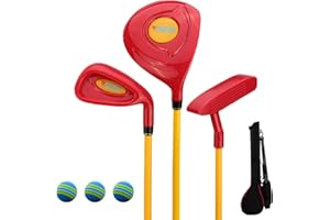 PGM Kinder Golfschläger Set - Perfekt für Anfänger Jungen und Mädchen (2-5 Jahre), inklusive Holz, Eisen, Putter und Golftasche, leicht und sicher, ideal für Golftraining und Outdoor-Spiele