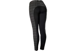 Astile Equestrian Ladies Women's Checked Jodphurs Jodhpurs Jodhpurs Black Horse Riding Trouser
