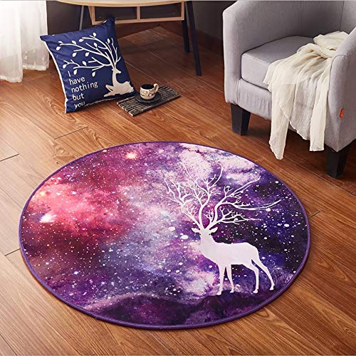 Preisvergleich Produktbild LUYION Runder Flächenteppich im Wohnzimmer Zeitgenössisches Muster Dauerhaft Schlafzimmer Stilvoller Innenteppich rutschfest Boden Yoga Matte,C4,100cm