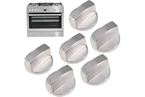LICHUANUK Perillas de Control 6mm Cocina de Gas Cocina de Botones Metal Mandos Cocina Universal de Interruptor Para Cocina de Gas Horno Estufa 6 Piezas