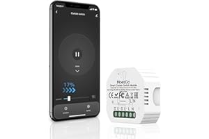 MoesGo Interruptor Persianas WiFi,Alexa Relé Inteligente para Persianas,Cortinas,Toldos Eléctricas,Control de App y Voz Alexa/Google Home,Porcentaje Ajuste,Temporizado
