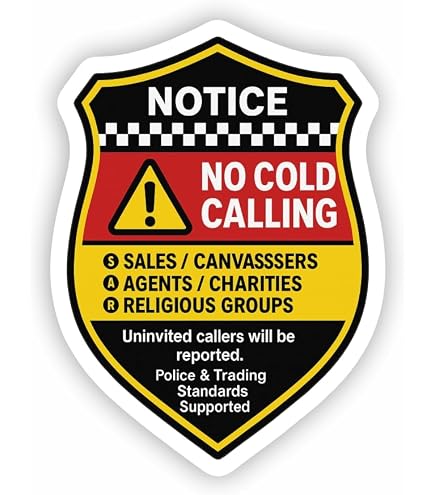 Schild 'No Cold Callers' – 15x12 Cm, Wetterfest, Kunststoff, 2 Stück, Für Haus Und Garten