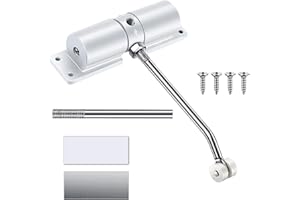 ACONDE Chiudiporta regolabile, chiudiporta automatico, in lega di alluminio, per camera da letto, ufficio, bianco