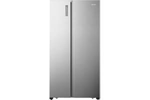 Hisense RS677N4BIE - Frigorífico Side By Side, Puerta Americana, Total No Frost, Capacidad Neta 519 L, 1.78 m Inox