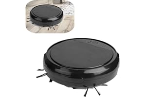 Jadpes Robot de Barrido Inteligente, Aspirador de Robot de Barrido Inteligente Ultravioleta Inteligente Multifuncional para Pelo de Mascotas, Alfombra y Piso Duro(Negro)