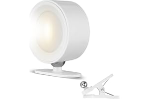 REV Lampa zaciskowa – lampa zaciskowa z akumulatorem, lampa ścienna LED wewnętrzna 150 lm, możliwość ściemniania, rozciągana o 360° – idealna do korytarza, sypialni i salonu, biała