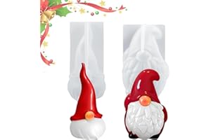 SPERMUOY Weihnachten Kerzenform,2 pcs Silikonform Kerze Weihnachtsmann 3D Silikonform Wichtel,Silikon Kerzen Gießformen für Duftkerzen,Handwerk Ornamente,Handgefertigte Seife