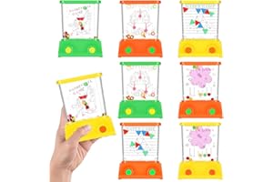 Wishstar 8 Pezzi Gioco d'Acqua Flipper Bambini, Giochi Acqua Bambini, Arcade Palmare per Giochi d'Acqua, Water Game con Anelli, Mini Giocoflipper Anelli di Lancio