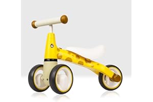 BEEHIVE TOYS & GIFTS My First Bike, Giraffe, Baby Walker Balance Bike, Baby and Toddler Ride on Trike for ages 12-24 months Yellow