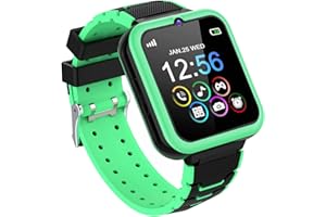 MOWEALLARGE Smartwatch per Bambini, Orologio Telefono per Ragazzo e Ragazza Touchscreen con Fotocamera, Lettore Musicale, Giochi, Torcia, Sveglia, Orologio Intelligente per Bambino 3-12 Anni Regalo (Verde)