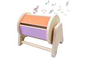 Maxentico Montessori Spielzeug ab 6 Monate, Holzspielzeug Baby, Wooden Holz Spinning Drum Toys, Spinntrommel für Babys 1 Jahre Alt, für Mädchen, Kleinkinder Beste Geschenkidee Kinderspielzeug