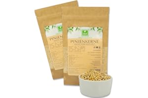 ‎GREEN ESSENCE Pinienkerne 1Kg von der Grünen Essenz - naturbelassen Zedernkerne 1kg - frisch und ungesalzen - Zedernnüsse für das Pesto in Top Qualität - ohne Zusätze - vegan Protein 2x 500g