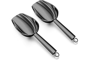 ‎HEROGO Herogo Mehlschaufel, Edelstahl Eisschaufel 2er-Set, 18x6 cm, Eisportionierer Abfüllschaufel Kaffeeschaufel für Küche, Hochzeit, Mehl, Futter, Lebensmittel, Süßigkeiten, Spülmaschinenfest (Schwarz)