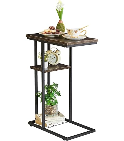 Comodino Alto Con Cassetti In Tessuto E Ripiani Aperti, 41x30x130 Cm, Marrone Rustico