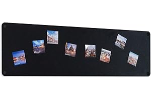 STALFORM Lavagna Magnetica da Parete in Acciaio Nera 80x22 cm, White Memo-Board, Pannello Magnetico per Calamite, Lavagna da Cucina, Ufficio, Camera dei Bambini