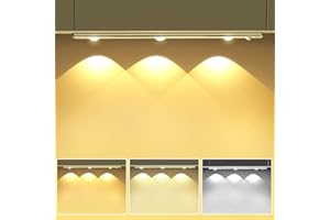 OUILA Dimmable Under Cabinet Kitchen Lights, 30cm Motion Sensor Under Cabinet Lights 1200mAh Brightness & 3 Colors Adjustable USB Rechargeable Battery Operated Decorative Light for Kitchen Cupboard