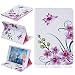 Produktbild Roreikes Apple iPad Mini 4 Hülle, Blumenmuster Muster TPU Leder Flip Magnetverschluss Wallet Kreditkarte ID Card Slots Magnetic TPU Leder Beschützer Tasche Hülle Etui Schale mit Standfunktion Weich TPU Innere Hülle Case leder Flip Beschützer Haut Schutzfolie Case für Apple iPad Mini 4