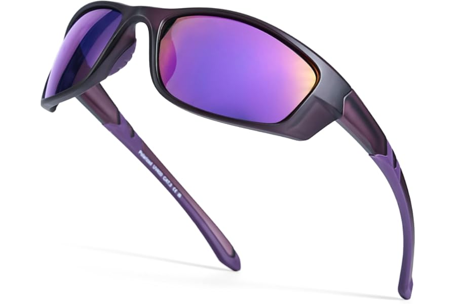 Myiaur Women Sports Sunglasses for Running Cycling UV400 Protection Polarized Lens Lightweight Wrap Around Design M8140