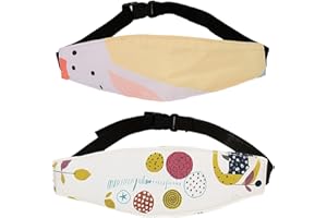 CXXTKCXXLC 2 Pcs Kopfhalterung Kindersitz Auto, Verstellbares Kopfband für Kindersitze, Kopfstütze Auto Kinder Kopfhaltung Kindersitz Auto Kopfstütze Kinder, Nackenstütze mit Gurtschutz für Sicheren Schlaf