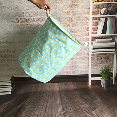 Inwagui Faltbare Wäschekörbe Wäschesäcke,Kinder Spielzeug Aufbewahrungskorb Aufbewahrungstasche 35 * 45cm-Regentropfen A - 3