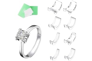 NITAIUN 16 Pezzi Regolatore della Misura dell'anello Invisibile 8 Misure per Qualsiasi Anello, Riduttore Dimensione Anello di Protezione Distanziatore per Rendere Gli Anelli più Piccoli