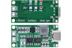 USB-C to 16.8V 4S 4A Step-Up Boost Converter Charger Module for LiPo Li-Ion 18650 Lithium Battery Charging Board Type-C Input with Overvoltage Protection