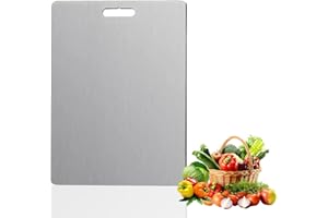 UIEAMSIO Tagliere in titanio, Tagliere in Acciaio Inossidabile, 2024, tagliere in titanio di prima qualità, 304, garantisce il gusto originale degli ingredienti, facile da pulire (S)