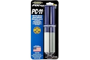 PC Products 10112 PC-11 Pâte adhésive époxy en deux parties de qualité marine, 28,3 g, seringue applicateur, blanc cassé