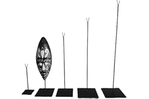Socle pour masque africain en bois, présentoir tout métal, 5 hauteurs au choix 20, 32, 42, 52, 62 cm. Convient à tous types de masques (hauteur 32 cm)
