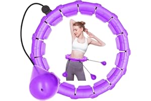 LEAFIA Smart Hula Hoop, Detachable 24 Sections and Adjustable Soft Tire Massage, No Falling, for Adults, kids, Beginners, Children, Fitness, Massage, Weight Loss, Exercise, Weighted, Sports, Training