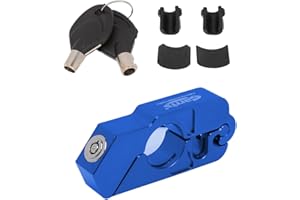 Effitnee Motorcycle Handlebar Lock Universal, Grip Brake Throttle Lock for Sports Bikes Mountain Bike ATVs- Blue Two Keys Included.