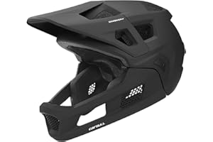 Aomiun Casque de VTT BMX, Casque de Motocross Amovible, Casque de VTT intégral avec Rembourrage et Sangles AG+ Silver ION