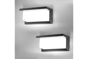 CHENBEN Aplique Pared Exterior,6500K 18W Luz Exterior,IP65 Impermeable Lampara Exterior,Aluminio luz led exterior para decoracion jardin,terraza,porche,patio, garaje,2 Piezas