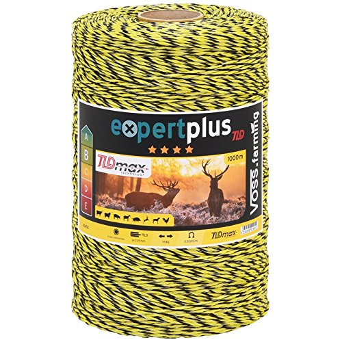 Weidezaun Litze von VOSS.farming 1000m, 3x0,25 TLD, gelb-schwarz